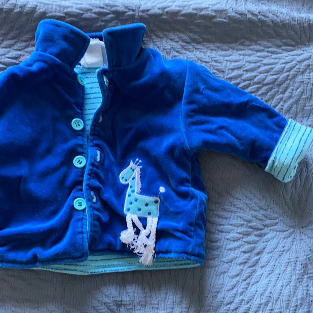 Velour blue reversible light jacket